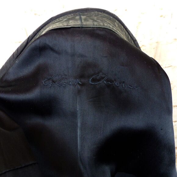 Rick Owen Distress Lamb Leather Jacket Women 6US Black Open Front Goth Y2K FLAWS - Picture 10 of 15